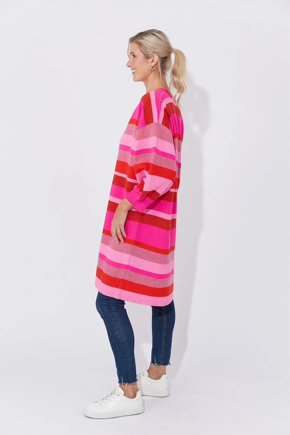 Yuma One Size Cardigan in Pink